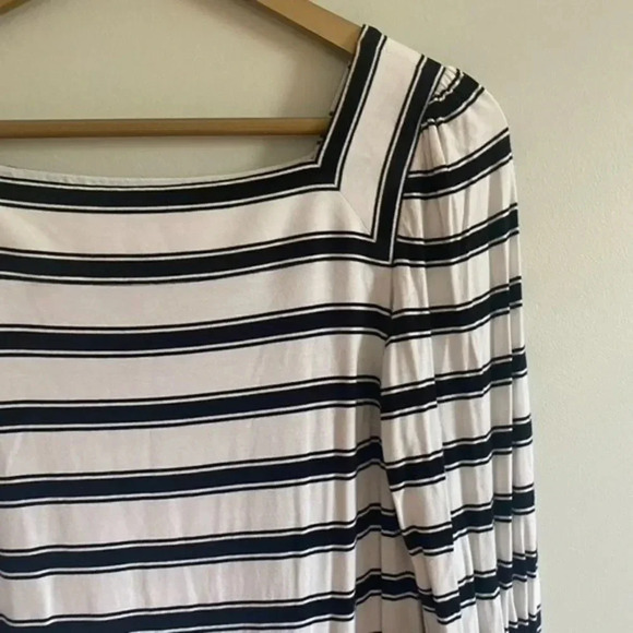 Loft Black and White Striped Square Neck Dress - Picture 7 of 13